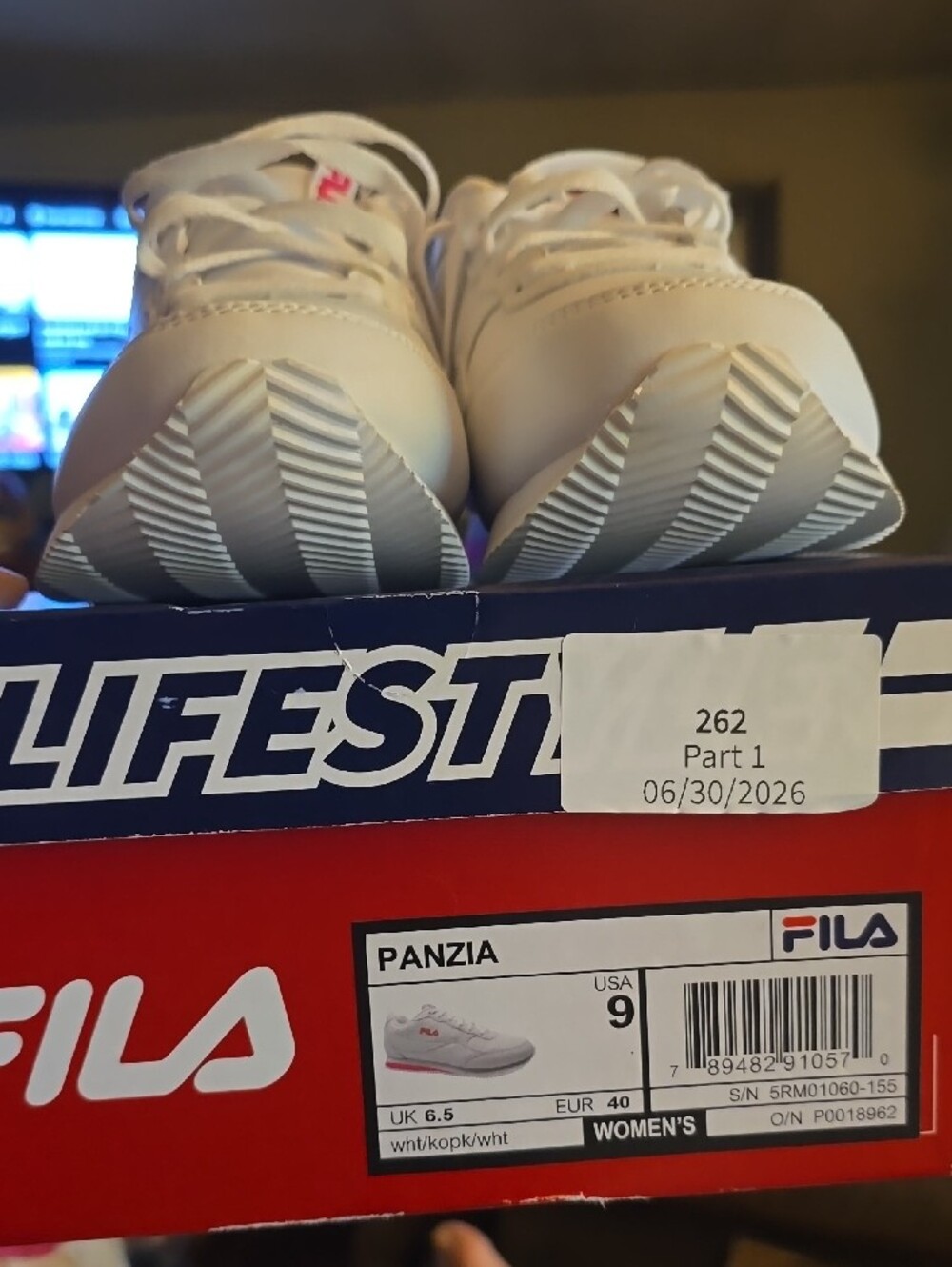Fila Women's White Sneakers with Pink Accents - Picture 4 of 7
